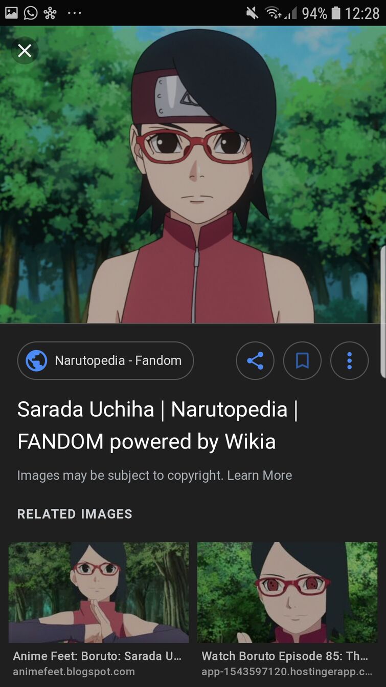 Question Sarada Sasuke Uchihas Child Has The Best Eyesight So Why Does She Wear Glasses Fandom