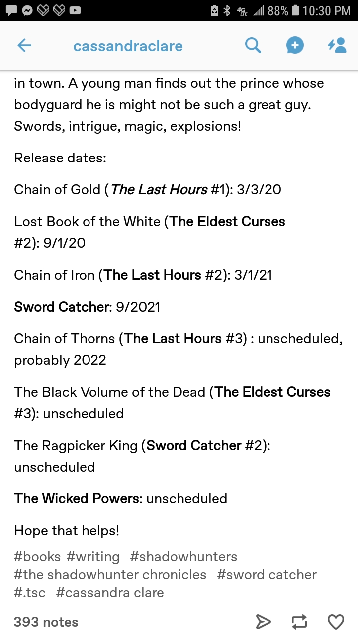 Shadowhunters Schedule 2022 Cc Upcoming Releases | Fandom