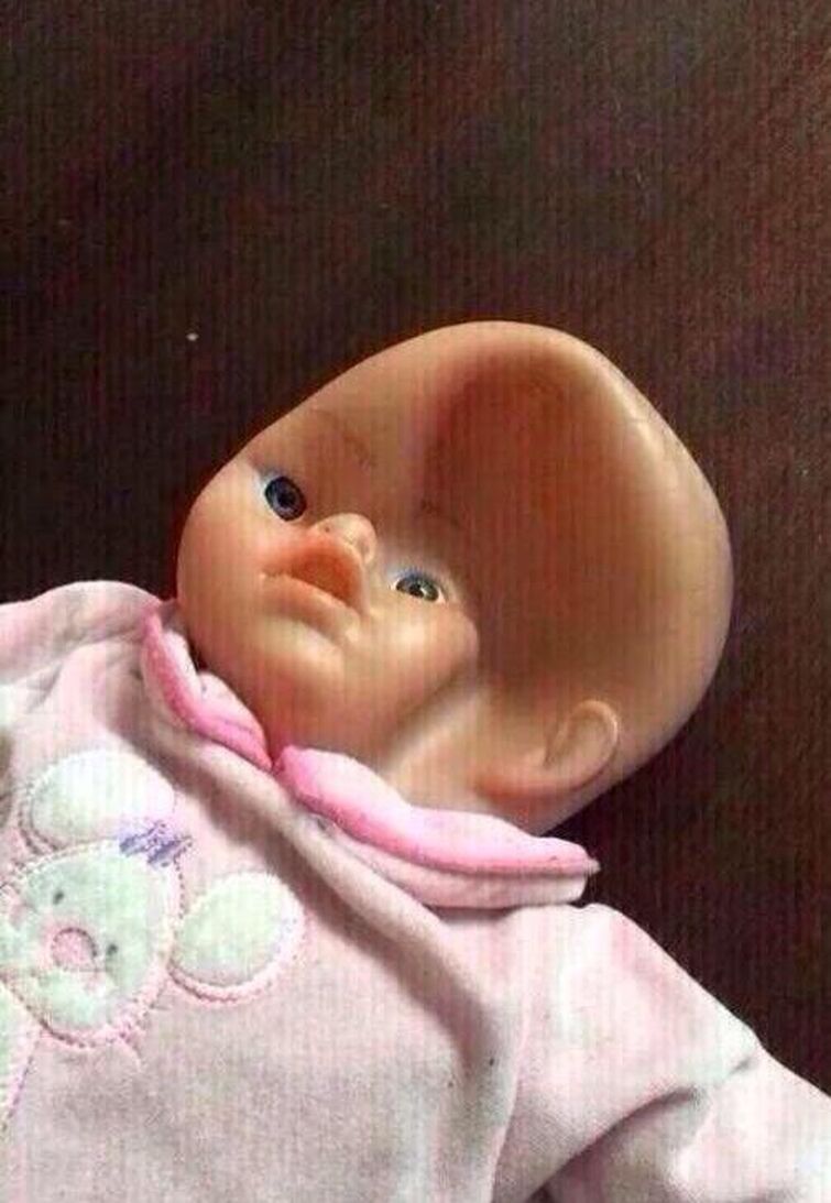 Squished barbie face sale