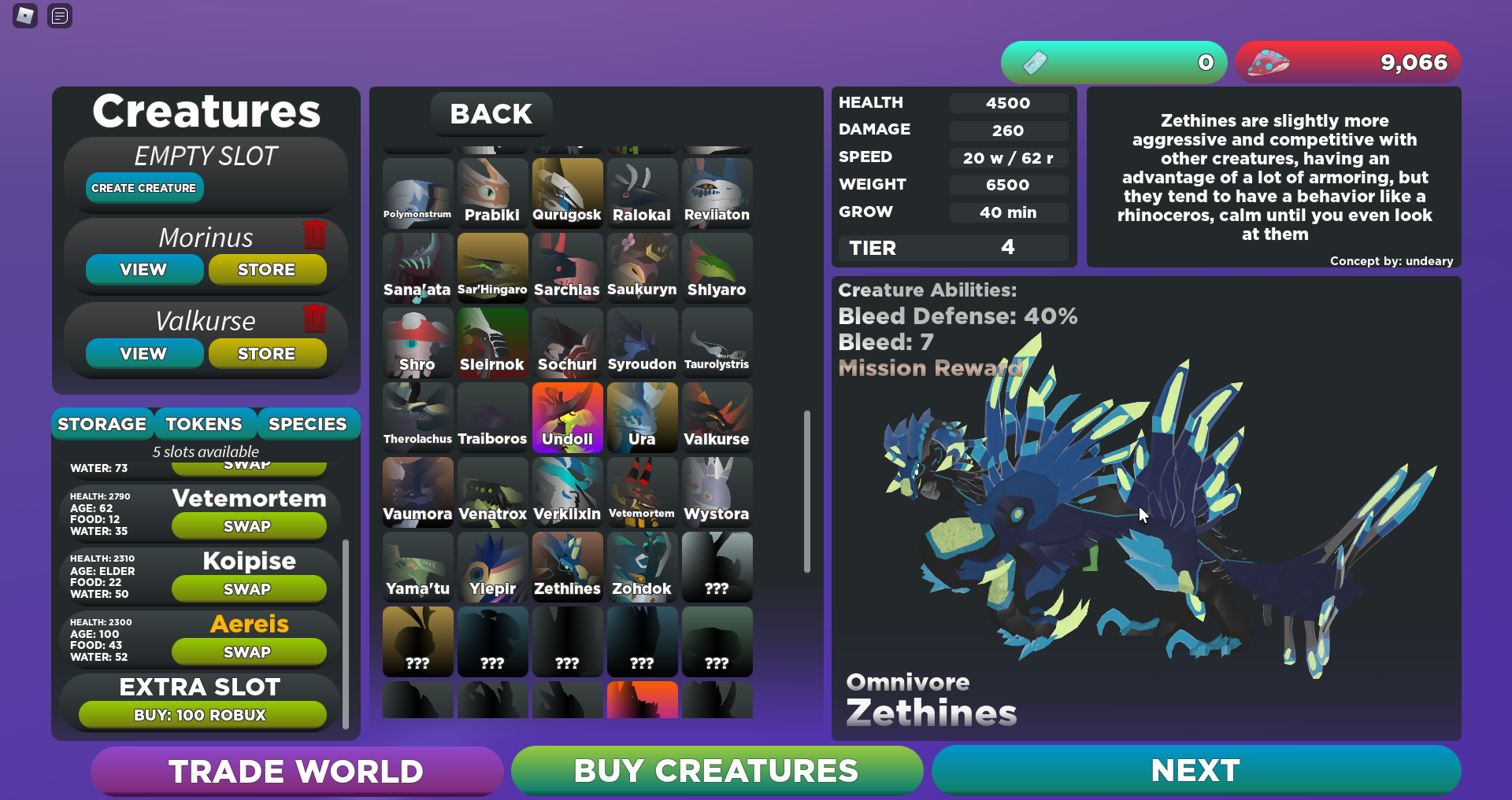 Discord/Development [Creature Zethines]