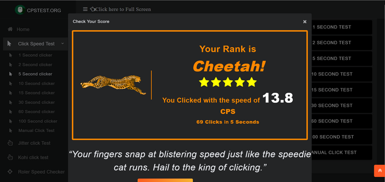 CPS Test: Discover How Many Times You Can Click in 10 seconds 