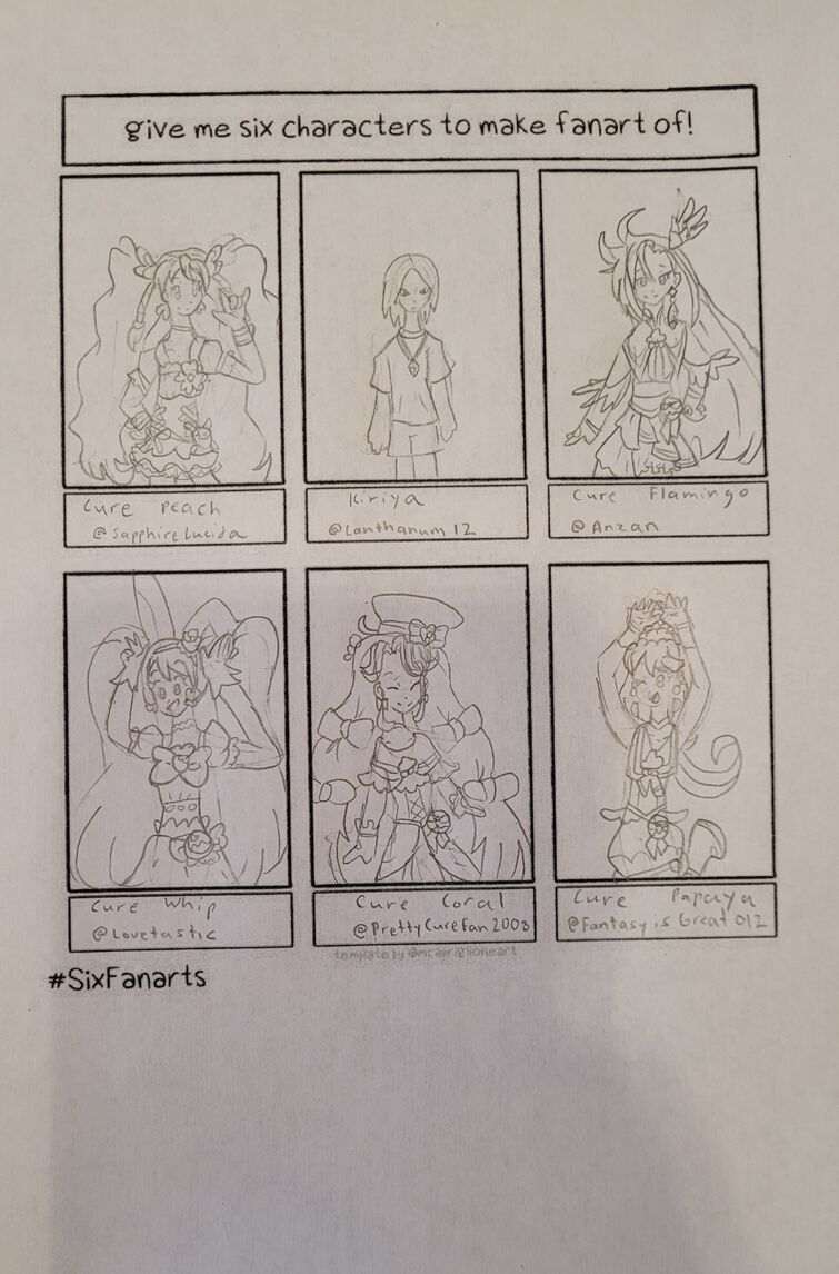 Give me 6 characters to draw results! Fandom