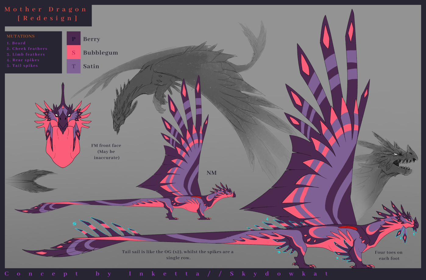 A showcase of every Mother Dragon redesign submitted so far (discord ...