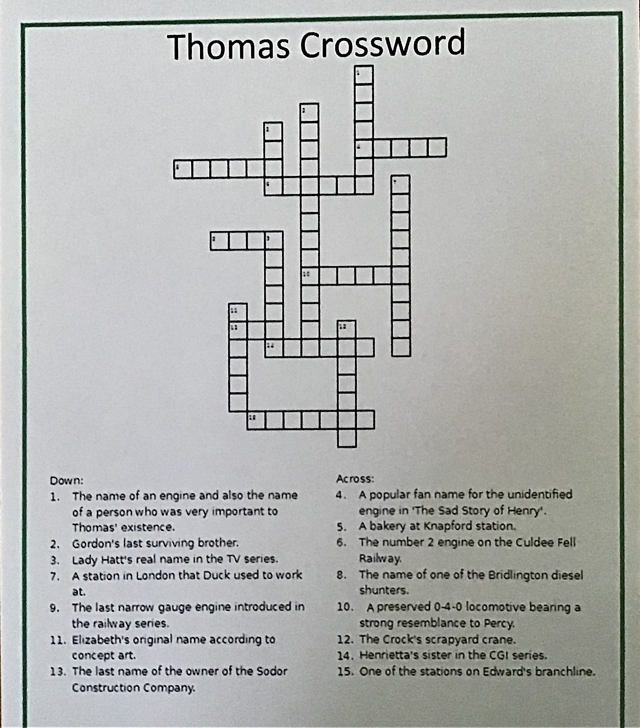 thomas travel agent crossword
