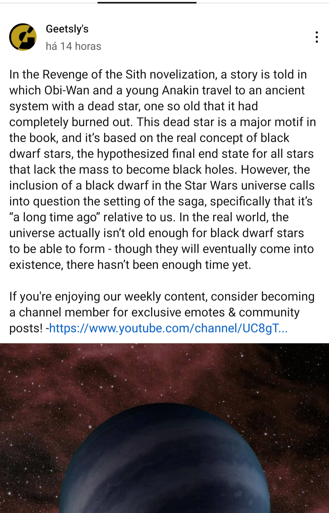 Just I find it interesting that there are black dwarfs in Star Wars