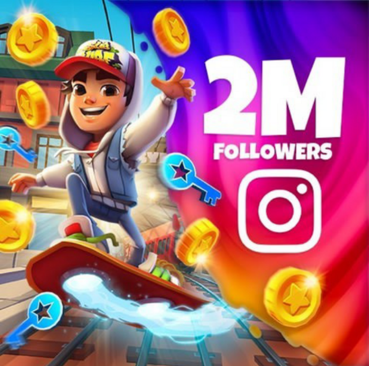 The official Subway Surfers Instagram account has just reached 2 million  followers