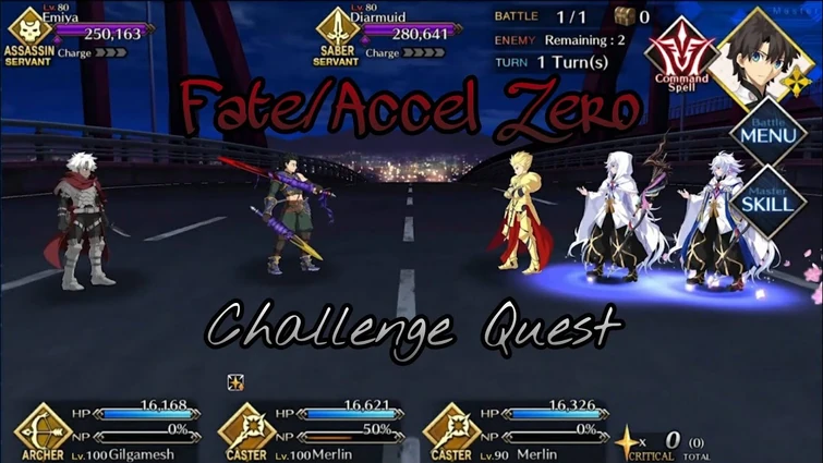 [FGO NA] Fate/Accel Zero Rerun Challenge Quest ft. Gilgamesh (2 turns)