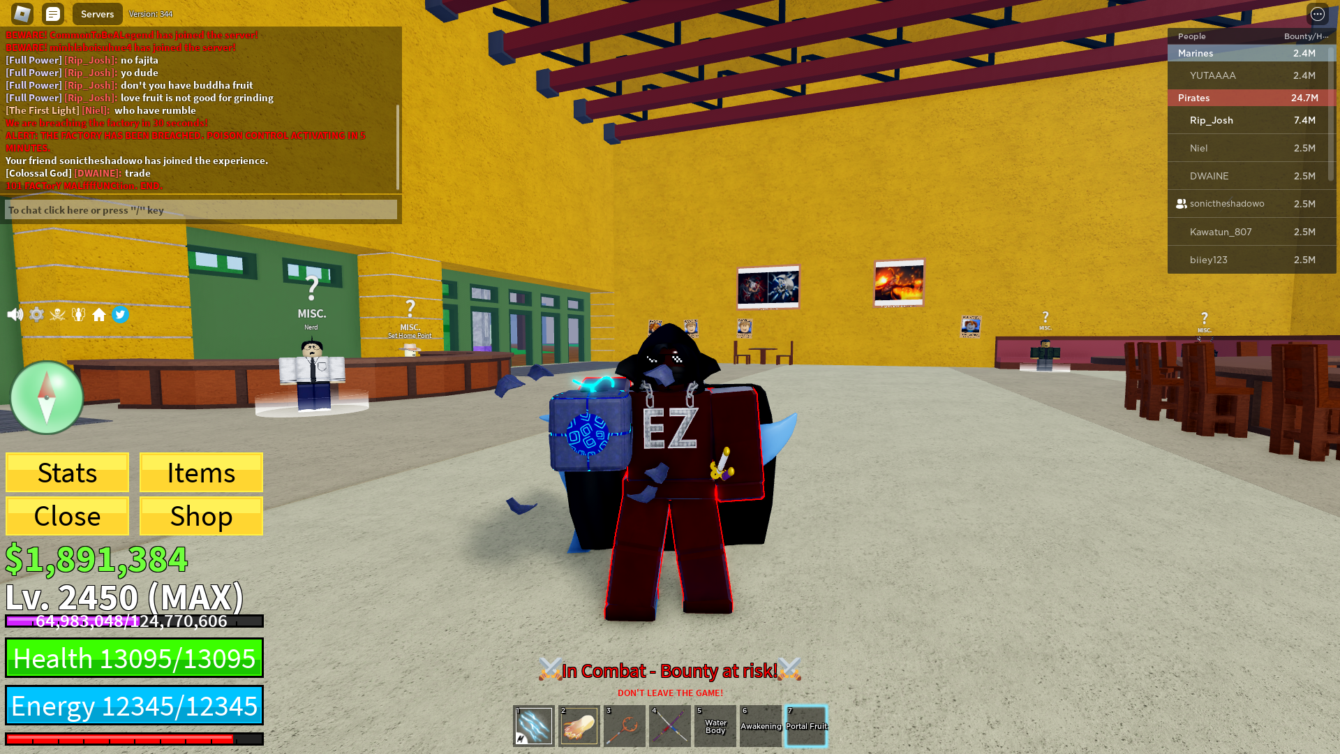 Blox Fruit Account Lv:2450Max, Fall Awaken Portal