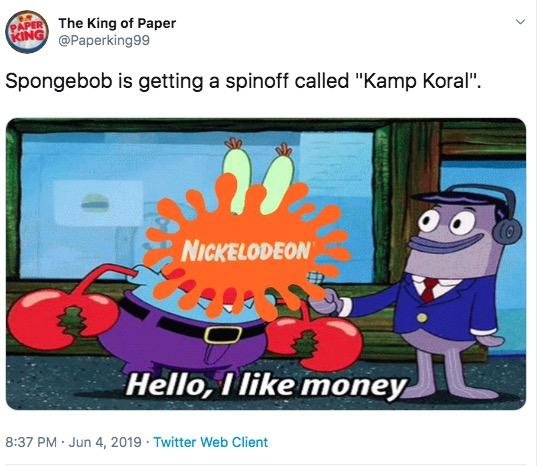 Hello nick. Kamp Koral Map. Kamp Koral Moop. Kamp Koral Chovy. I like money.
