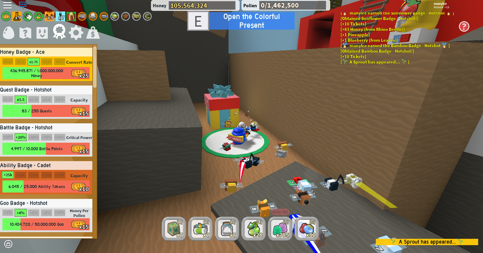 All Present Names Locations Fandom - new christmas update supreme sprout roblox bee swarm