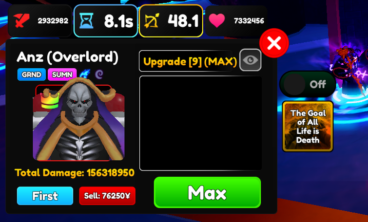 My UNIQUE Ainz Might Be META in the NEW Tournament! [🧟UPD] Anime Adventures*  Giveaway on Discord 