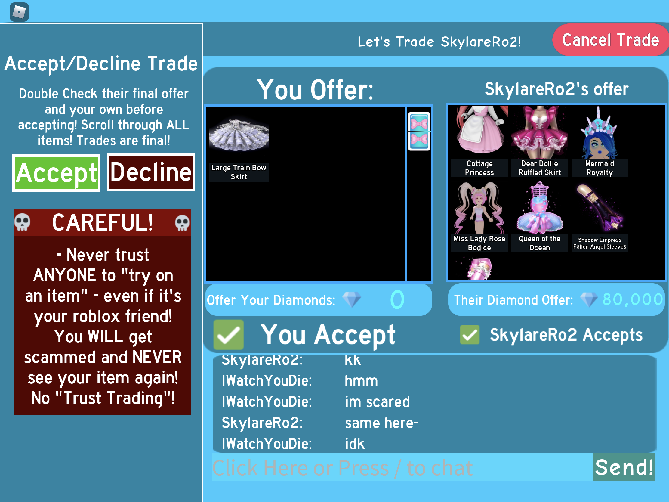 Roblox Royale High Trust Trade