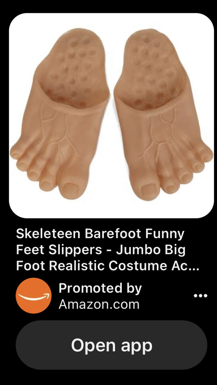 Barefoot Funny Feet Slippers Jumbo Big Toe Realistic Costume