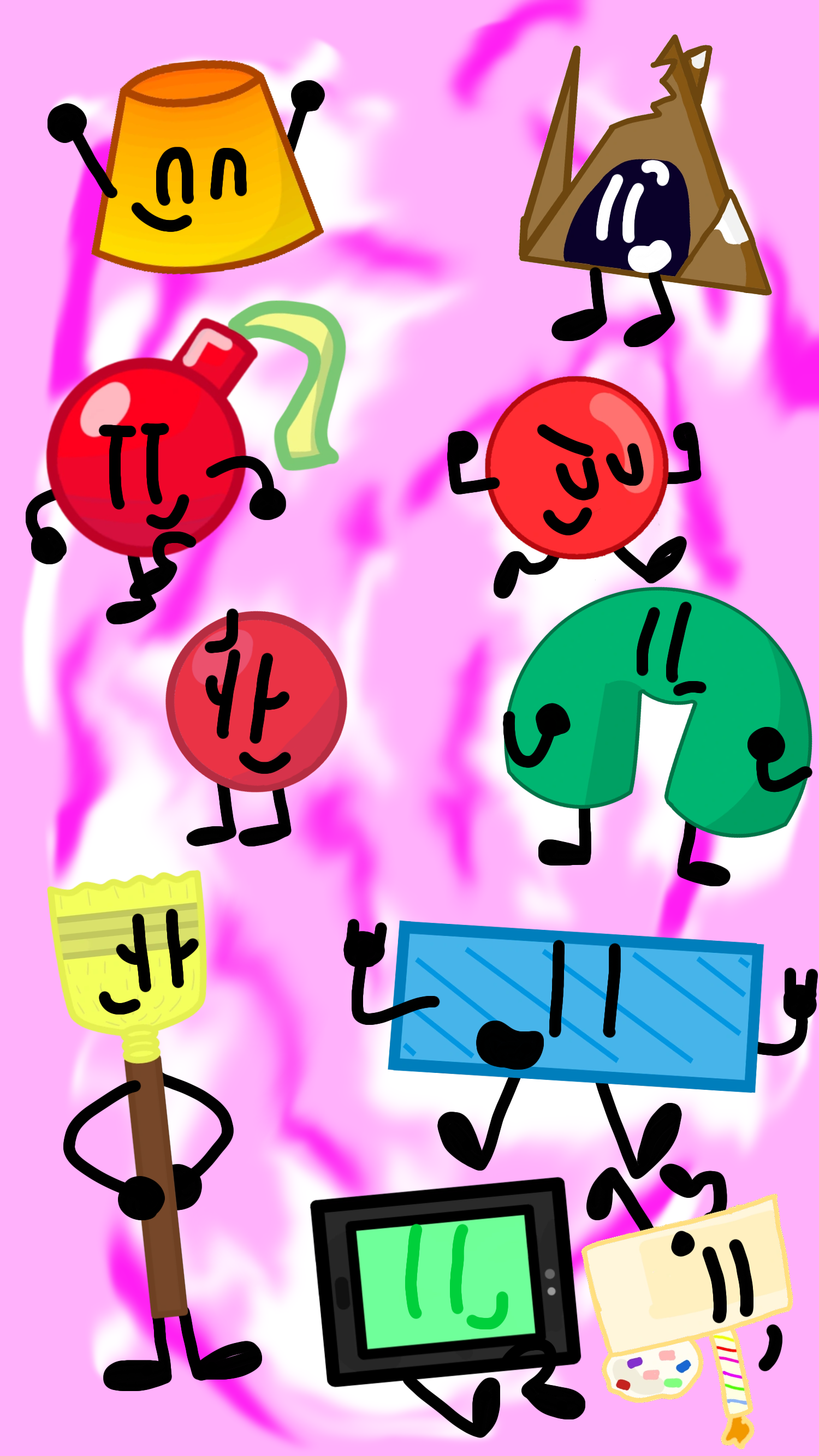 BFDI phone wallpaper with the season 1 contestants. : r