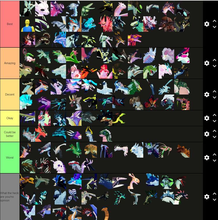 some tier 5 tier lists ive wasted 30 mins on : r/CreaturesofSonaria