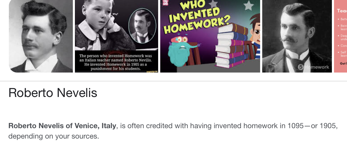 who invented homework as a punishment