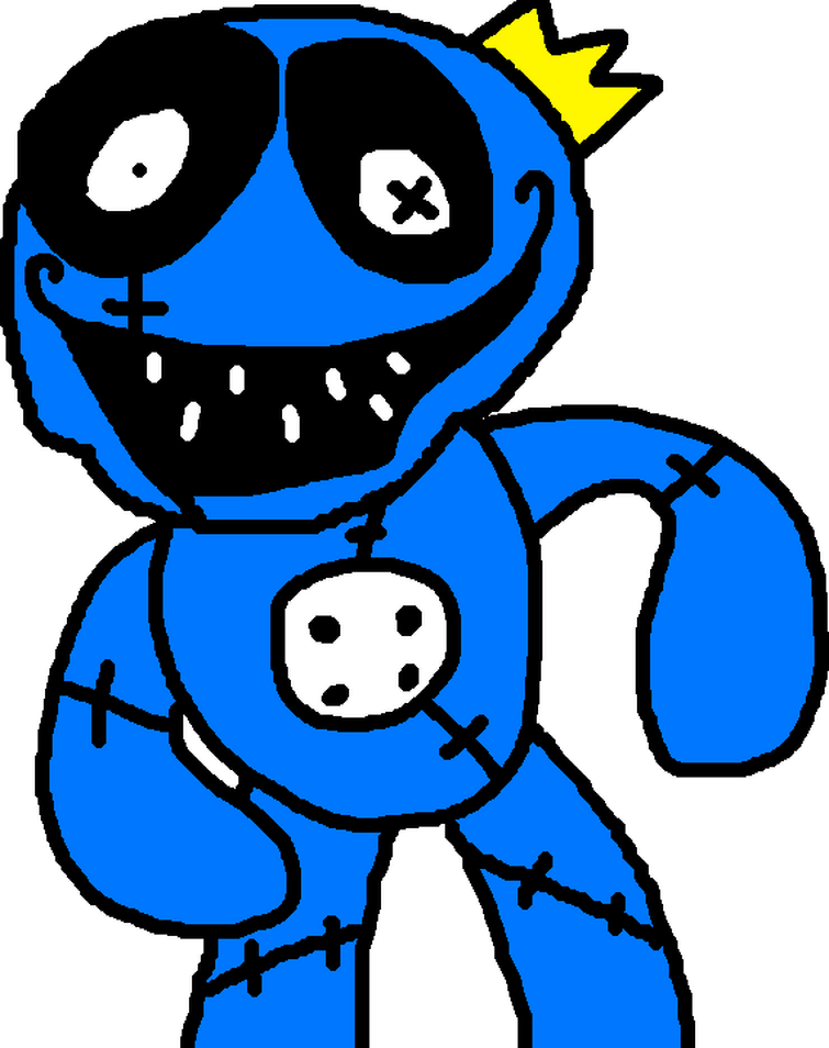 How to draw Rainbow Friend BLUE FNF  Drawing in the Friday Night Funkin  characters style 