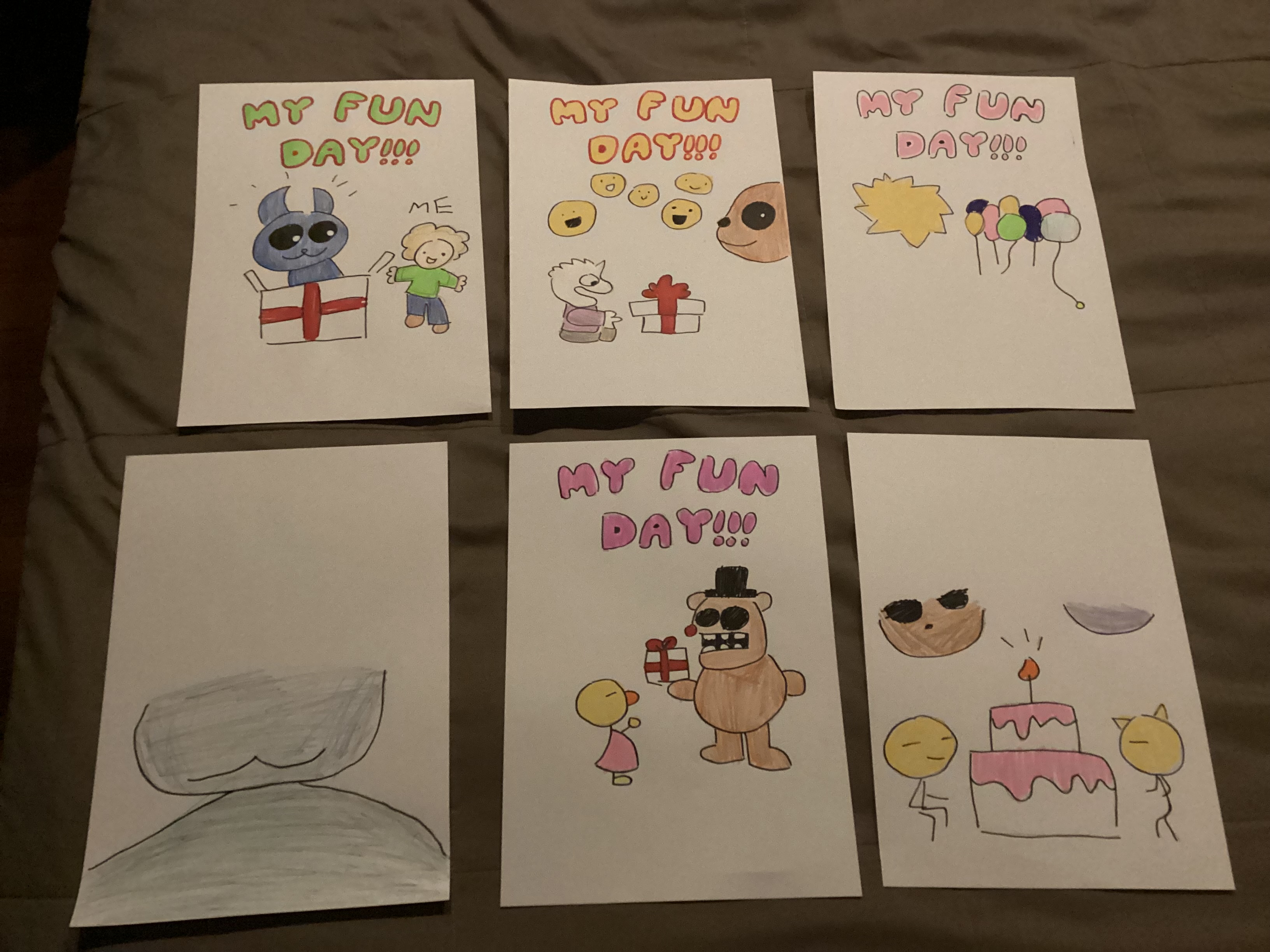 so i decided to recreate the fnaf 1 kids’ drawings :D | Fandom