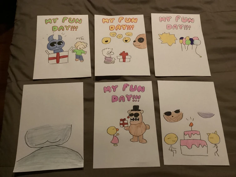 so i decided to recreate the fnaf 1 kids’ drawings D Fandom