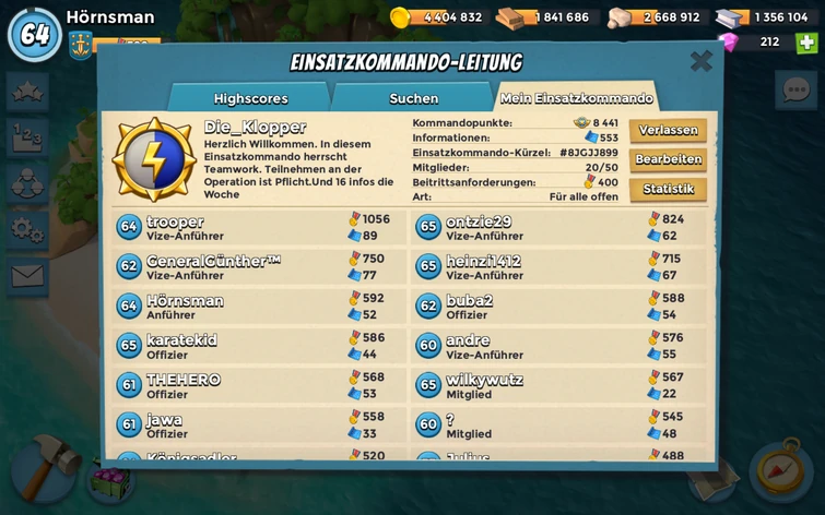 Die_Klopper suchen noch aktive Kameraden um gemeinsam mehr zu erreichen zur Zeit 20Ek 