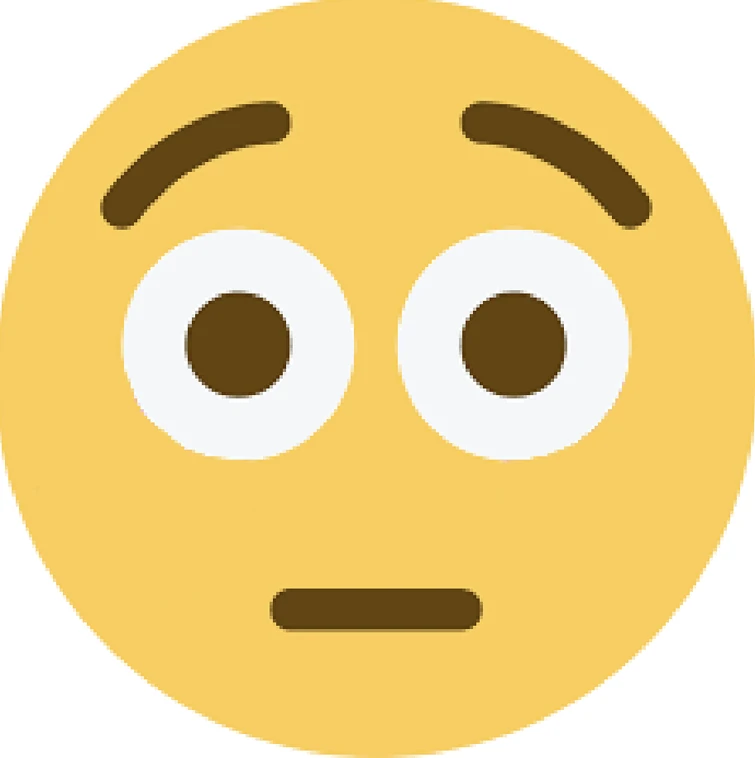 When you remove the blush from the flushed emoji he looks like he’s