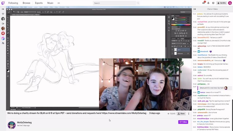 ND Stevenson & Molly Ostertag stream for Black Lives Matter with Twitch chat