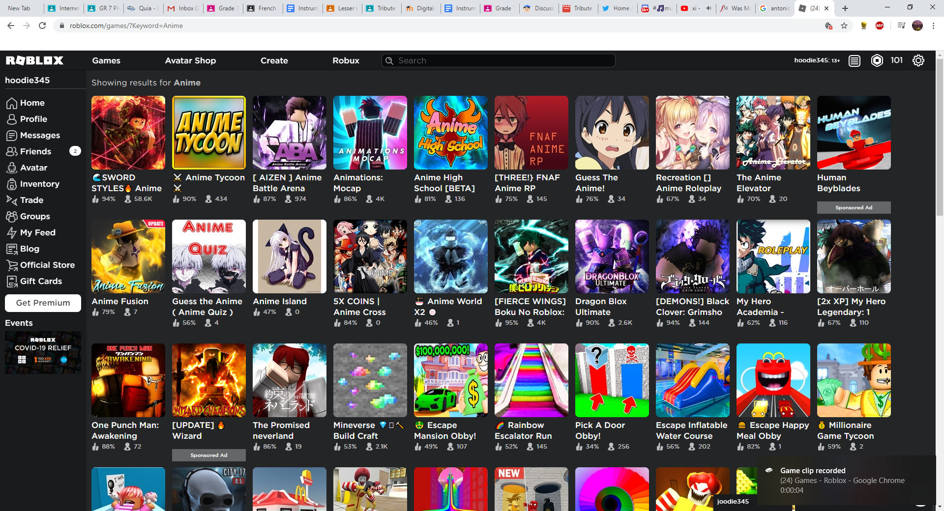 When You Search Anime On Roblox Fandom - roblox arsenal anime song