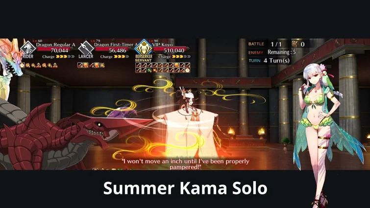 [FGO NA] Kijyo Koyo Advanced Quest — Summer Kama Solo