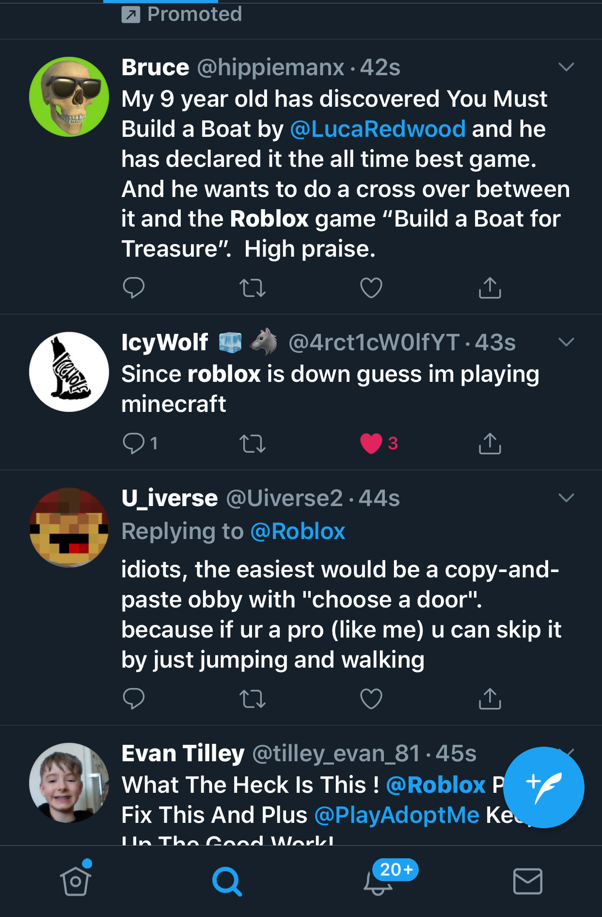 Twitter Post About Roblox Going Down Fandom - minecraft plus roblox