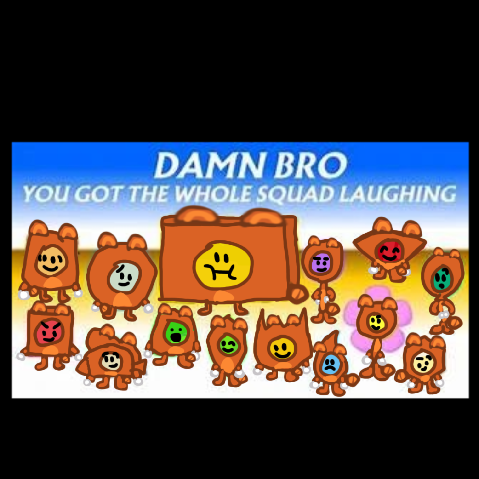 BFB Post Split cast but they are wearing Tanooki Onesies | Fandom