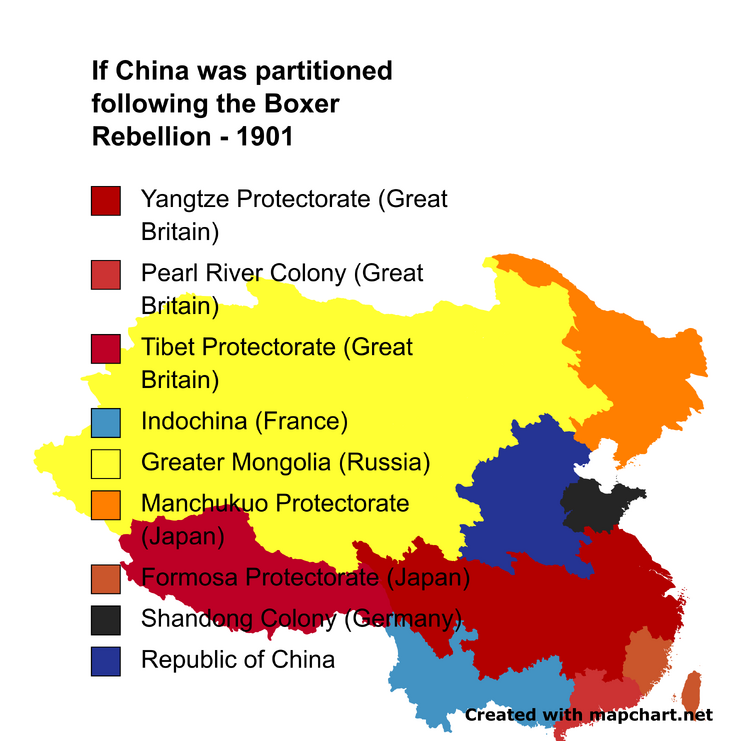 What if China was partitioned after the Boxer Rebellion - Maps | Fandom