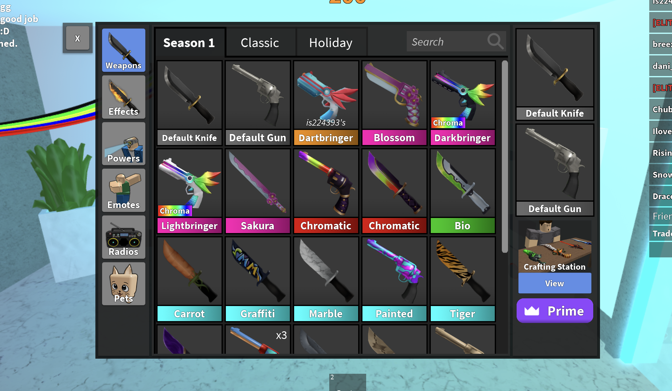 Trading chroma darkbringer mostly looking for batwing and darkbringer  togethaer as two or chroma tides and chroma luger : r/MurderMystery2