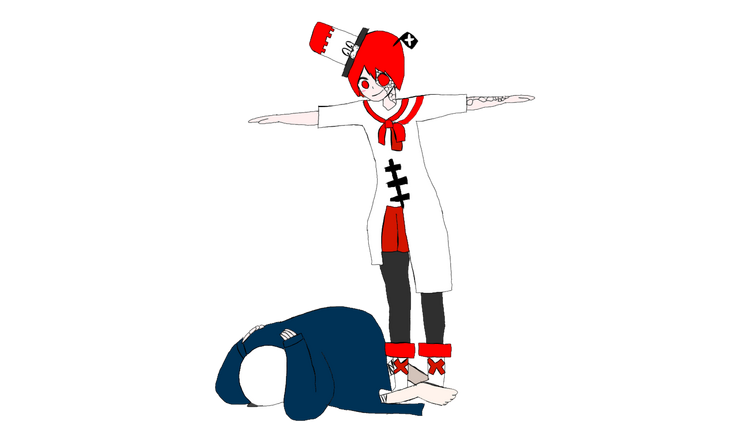 Monika T-Posing Over Sans