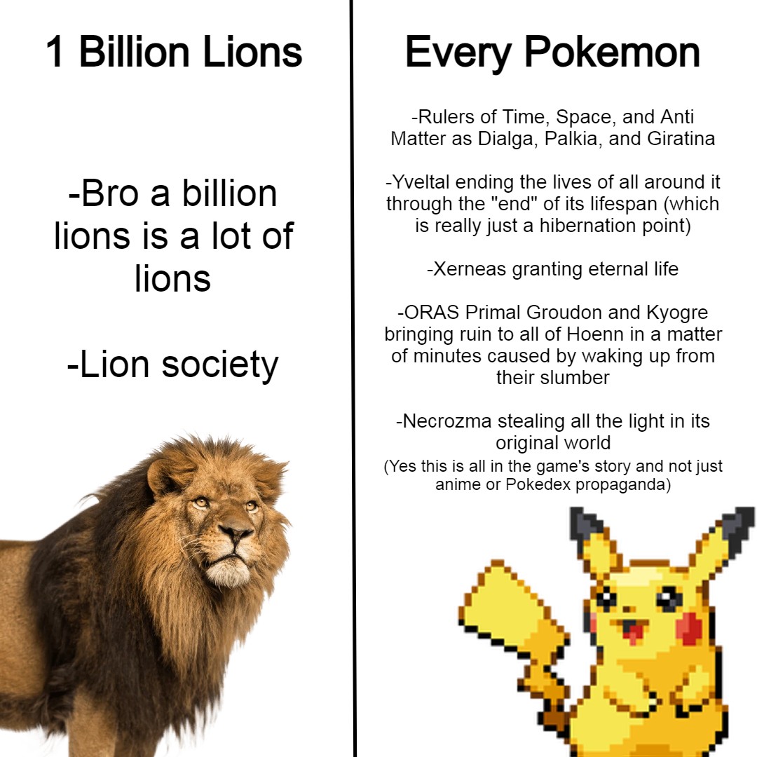 1 Billion Lions vs 1 of Every Pokemon - My Own Thoughts | Fandom