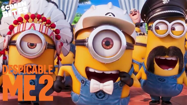 Who are the Minions singing YMCA in Despicable Me 2?