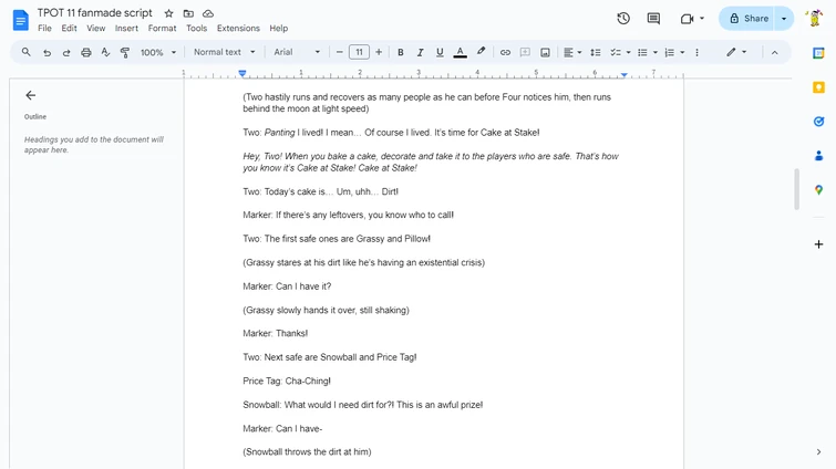 Little sneak peek of my fanmade script | Fandom