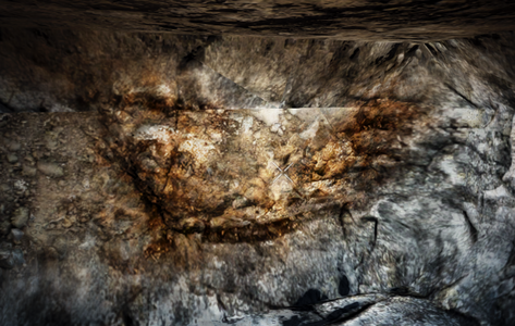 Under ground view of Potassium Nitrate