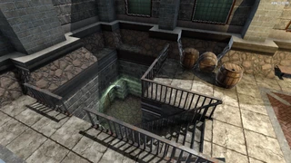 Stairway leading to basement of Church