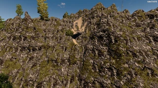 View of the cave half way down the mountain