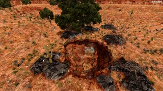 Aerial view of cave area