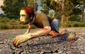 Side view of crawling