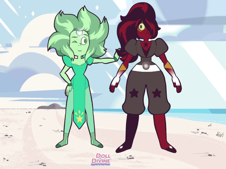 My two GemSona's fusing (and yes they are kissing they are in love)
