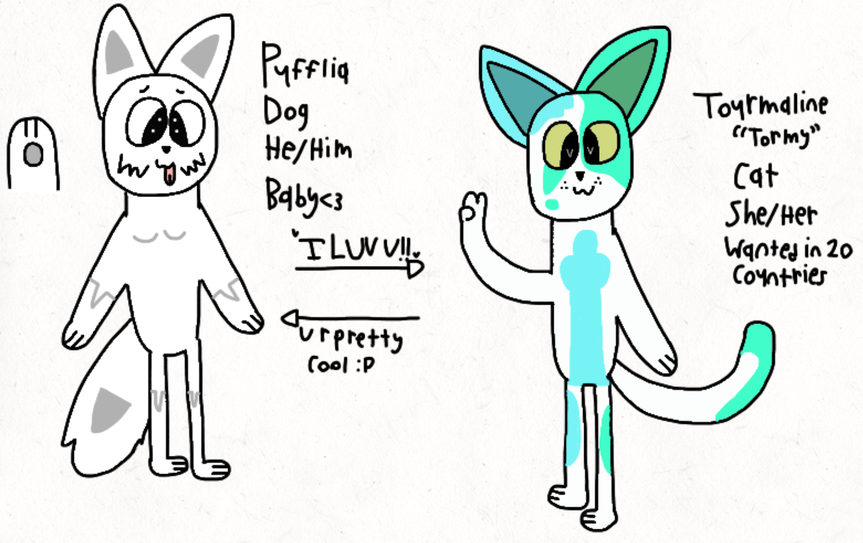Hey you look cool *shows you my recent reference sheets/character ...