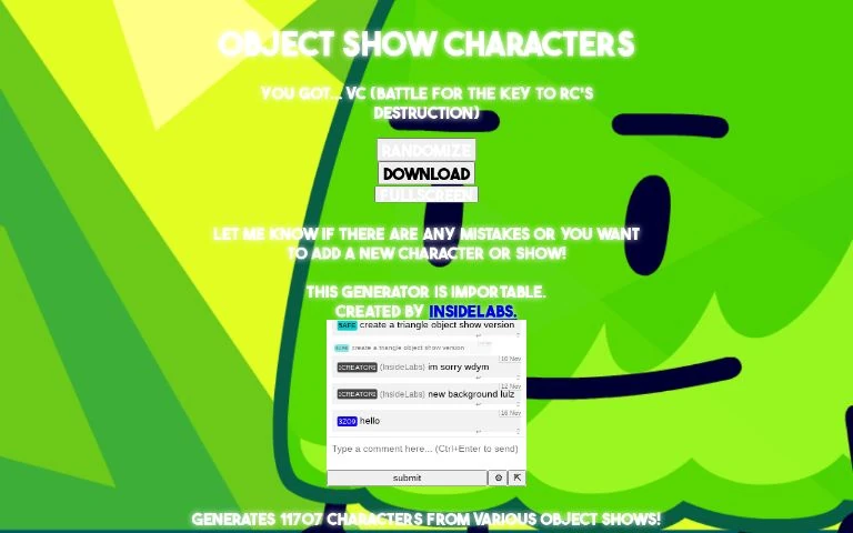 I made a random object show character generator /srs | Fandom