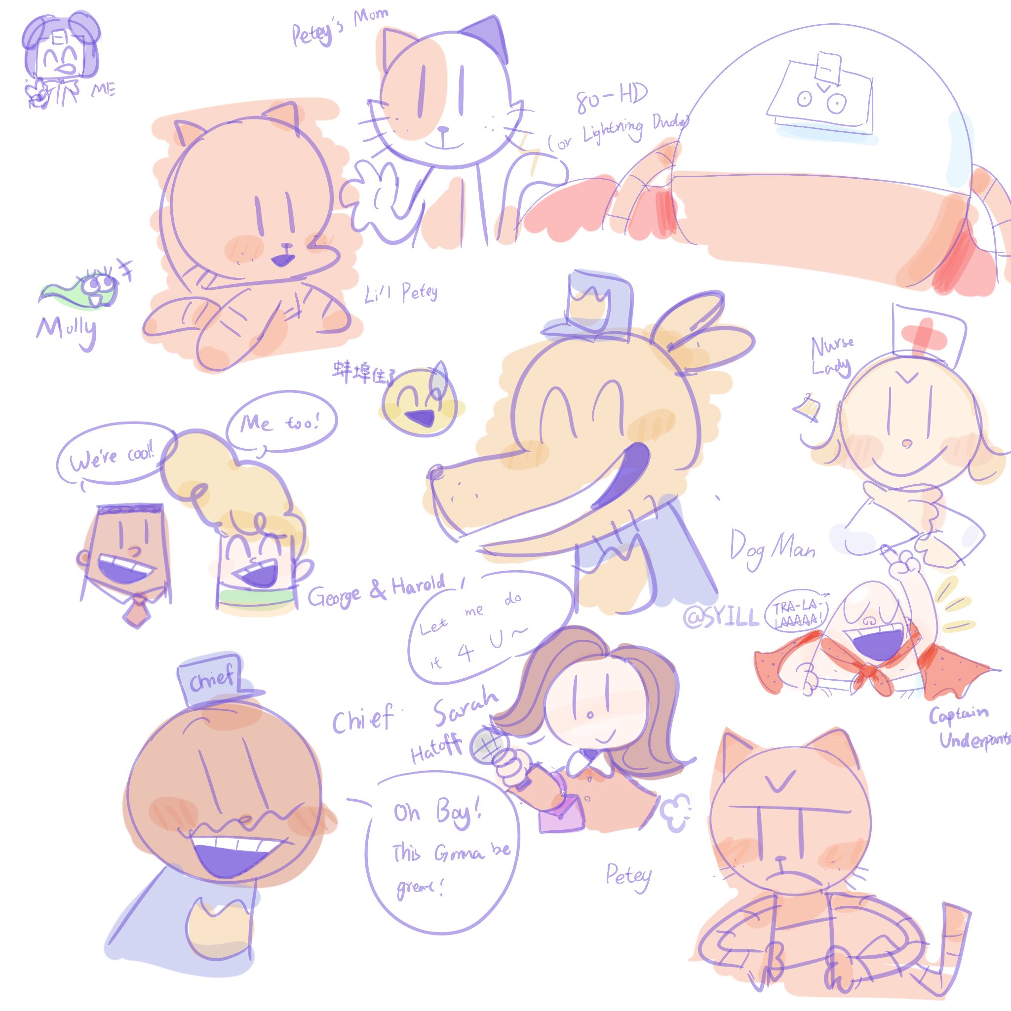 some dog man (and a little captain undrpants) fan art | Fandom