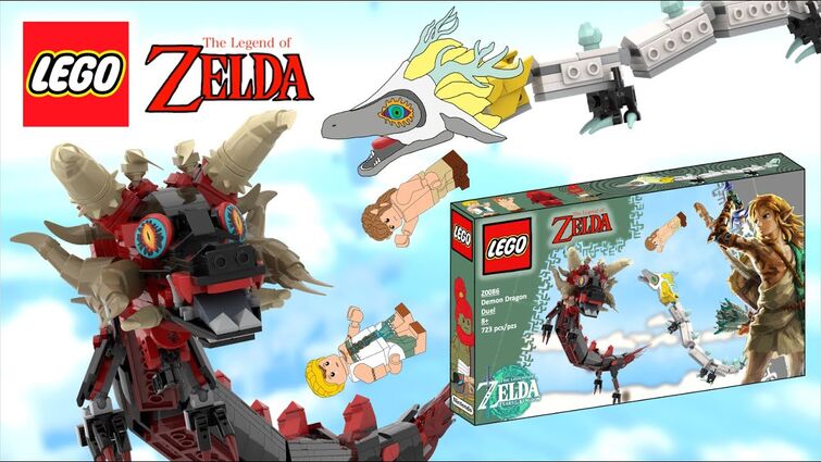 LEGO ZELDA Demon and Light dragons custom set: from Tears of the Kingdom's finale