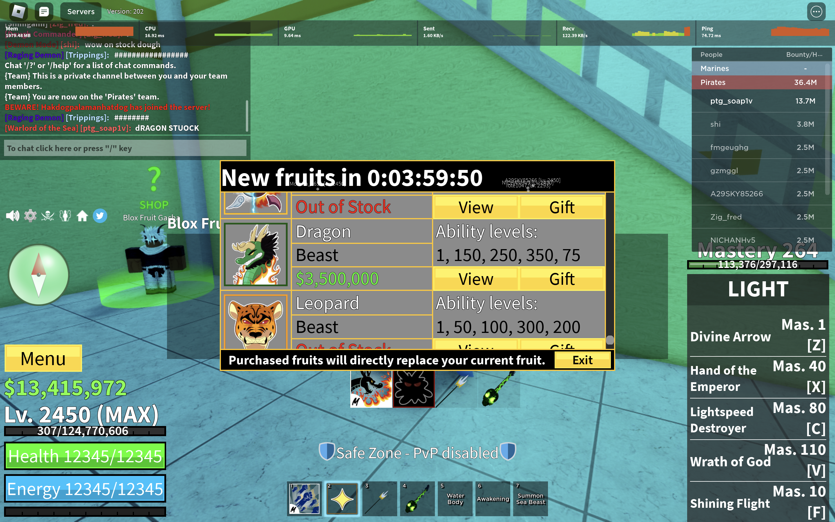 Dragon on stock again!(blox fruits) 