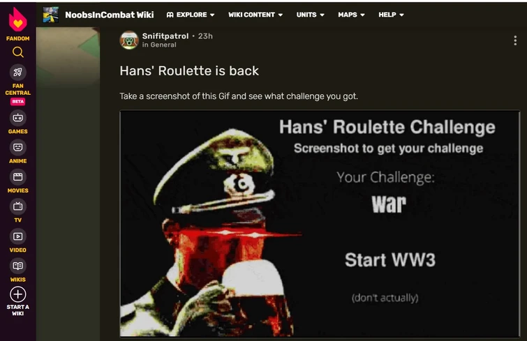 Hans' Roulette is back | Fandom