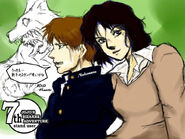 Colored art of a player's protagonist, Wildhearts, and Kaoru Tanamachi from Amagami by Clayman