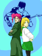 Colored art of Sonic Youth, Kakyoin, and the Average Female Protagonist by Clayman